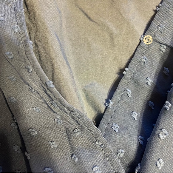 BTFBM Polka Dot Ruffle Surplice V-Neck Short Sleeve Dress In Teal NWT Sz XL - Picture 4 of 15